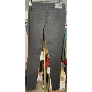 Levis 711 Skinny Jeans Womens 26 Black Distressed Denim Stretch
